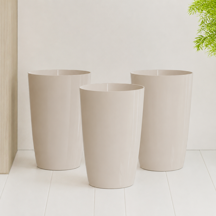 Papierkorb 3er Set, 6 L, Ø19 × 27 cm – offener Mehrzweck-Eimer für Bad, Büro & Kinderzimmer