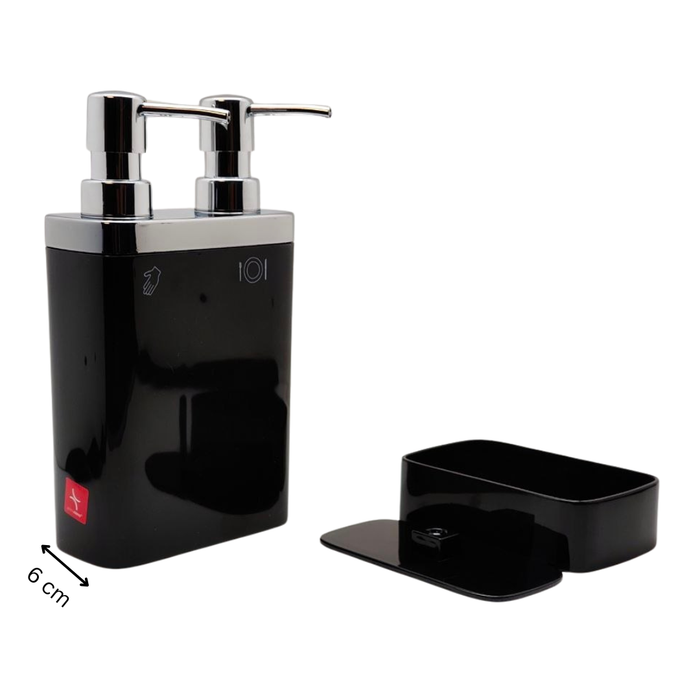 2-in-1 Küchen-Seifenspender mit Schwammhalter – Doppelkammer für Handseife & Spülmittel, 300 + 500 ml