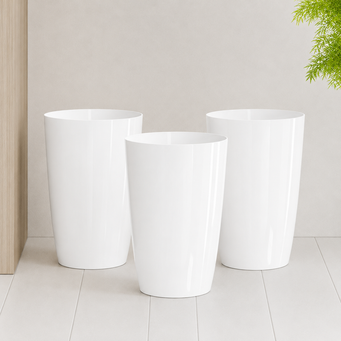 Papierkorb 3er Set, 6 L, Ø19 × 27 cm – offener Mehrzweck-Eimer für Bad, Büro & Kinderzimmer