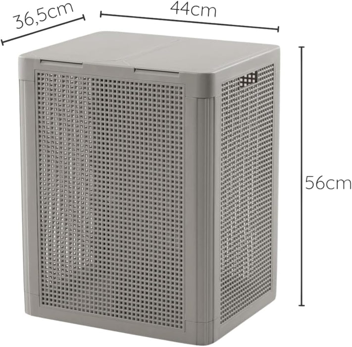 punkto. Smartdual Wäschekorb 84 L mit 2 Kammern & getrennten Deckeln – Grau