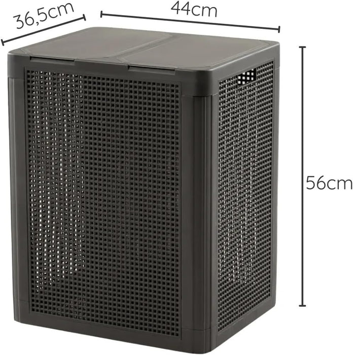punkto. Smartdual Wäschekorb 84 L mit 2 Kammern & getrennten Deckeln – Anthrazit