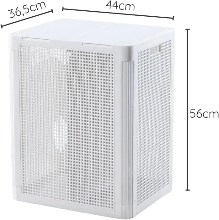 punkto. Smartdual Wäschekorb 84 L mit 2 Kammern & getrennten Deckeln – Weiß