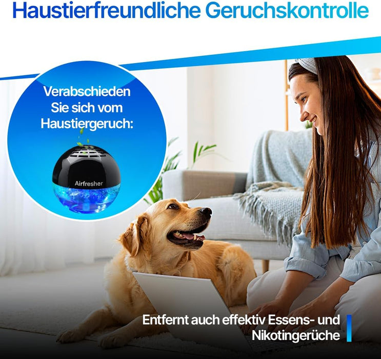 AirFresher Luftreiniger mit Ionisator, LED-Licht & Aroma-Diffuser – leise, 12 W