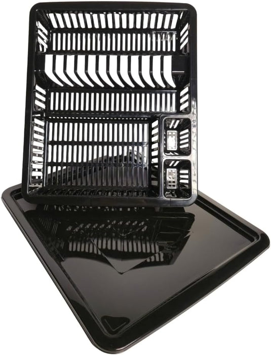 punkto. Elite Abtropfgestell mit Abtropfschale, 46x38x9 cm, BPA-frei & spülmaschinenfest – Schwarz