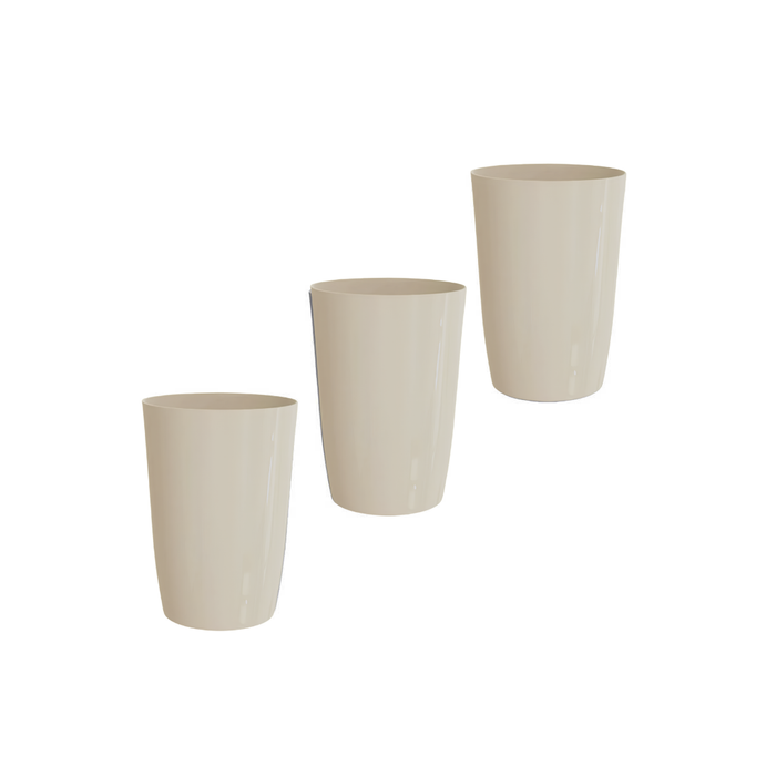 Papierkorb 3er Set, 6 L, Ø19 × 27 cm – offener Mehrzweck-Eimer für Bad, Büro & Kinderzimmer