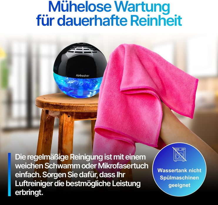 AirFresher Luftreiniger mit Ionisator, LED-Licht & Aroma-Diffuser – leise, 12 W