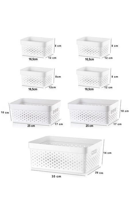 Aufbewahrungskörbe 7er Set aus Kunststoff – BPA-frei, stapelbar & nestbar, für Bad & Küche