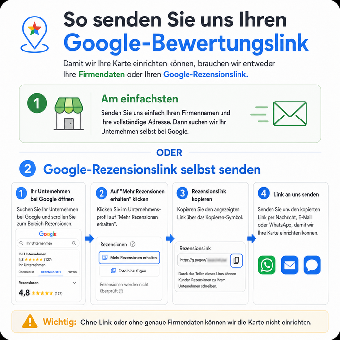 Aspira Home HOLZ NFC Google Bewertungskarten MIT LOGO Voreingerichtet für Sofortigen Einsatz