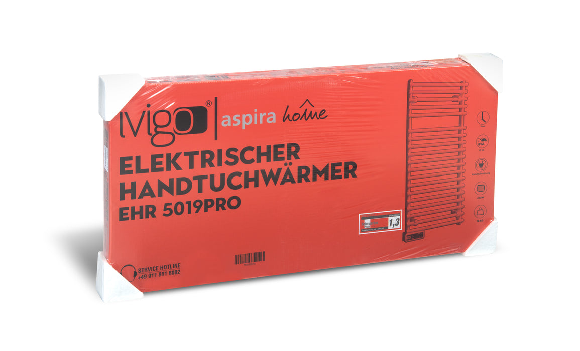 EHR 5019 PRO Badheizkörper 450Watt / IP66 - inkl. Bohrschablone und Mini-Wasserwaage