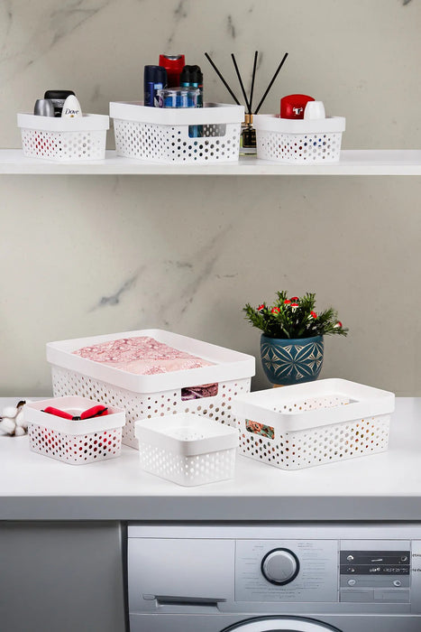 Aufbewahrungskörbe 7er Set aus Kunststoff – BPA-frei, stapelbar & nestbar, für Bad & Küche
