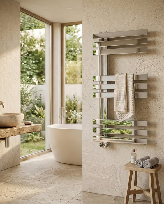 ROSY Badheizkörper mit Mittelanschluss – verchromt, modernes Design