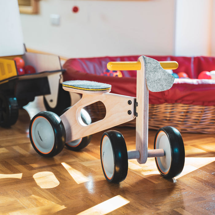 Mamatoyz MiniBike Holz-Laufrad mit Filzsitz – Balance Bike ab 15 Monaten