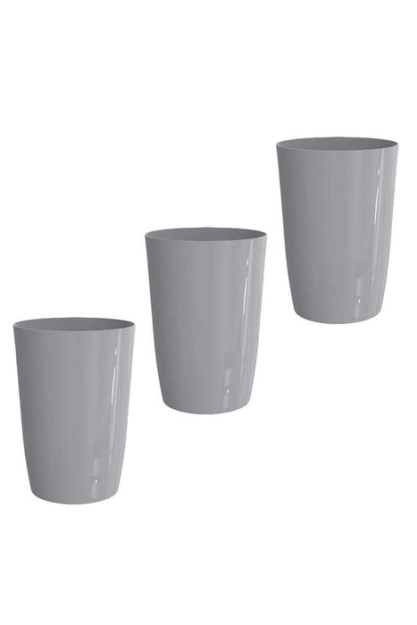 Papierkorb 3er Set, 6 L, Ø19 × 27 cm – offener Mehrzweck-Eimer für Bad, Büro & Kinderzimmer