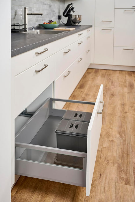 Müllomatic MODUL 2 – modulares Mülltrennsystem für Schubladen, 2x 7,5 L, Anthrazit