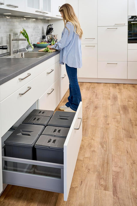 Müllomatic MODUL 1 – modularer Mülleimer für Schubladen, 16 L, 298 mm hoch, Anthrazit