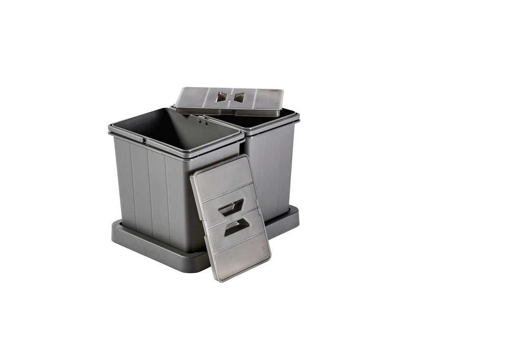Müllomatic MODUL Mini Set – Mülltrennung für Schubladen, 1x 12 L + 2x 6 L, 238 mm hoch