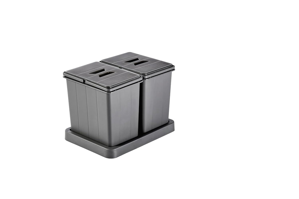 Müllomatic MODUL 2 – modulares Mülltrennsystem für Schubladen, 2x 7,5 L, Anthrazit