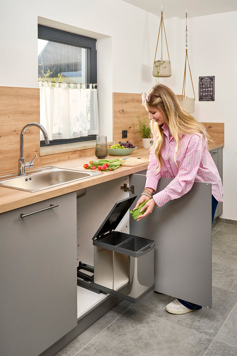 Müllomatik PRO 2 MINI Einbau-Mülltrennsystem 2x 7,5 L mit automatischem Auszug