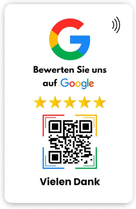 NFC Google Bewertungskarten – voreingestellt & sofort einsatzbereit
