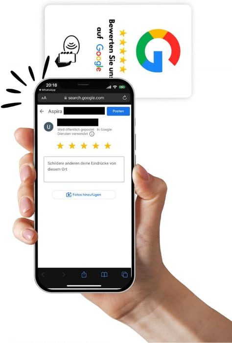NFC Google Bewertungskarten – voreingestellt & sofort einsatzbereit