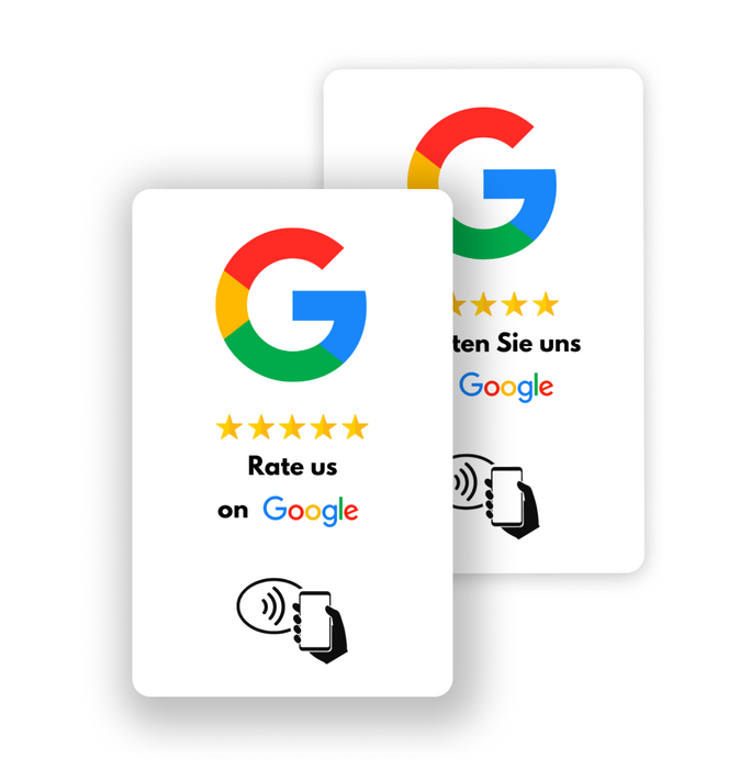 NFC Google Bewertungskarten – voreingestellt & sofort einsatzbereit
