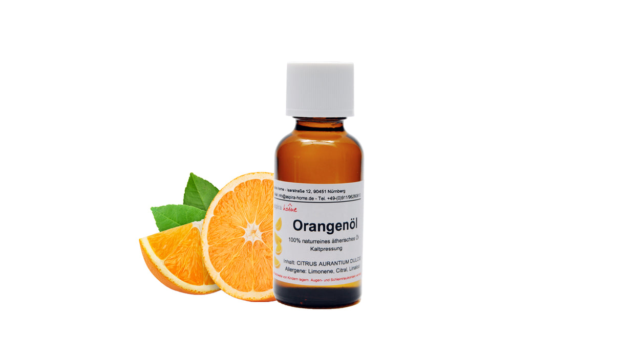 Orangenöl Naturrein 30ml. Glasflasche Braun
