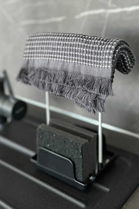 Küchen-Organizer Set 3-teilig – Abtropfgestell, Löffelablage & Schwammhalter, rostfrei, 33×43×15 cm
