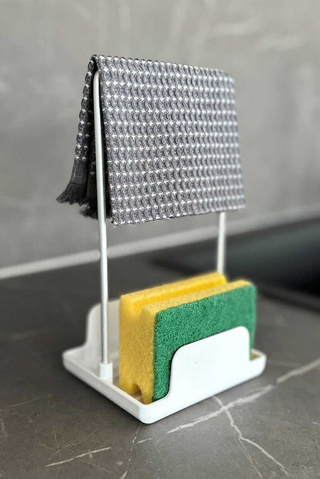 Küchen-Organizer Set 3-teilig – Abtropfgestell, Löffelablage & Schwammhalter, rostfrei, 33×43×15 cm
