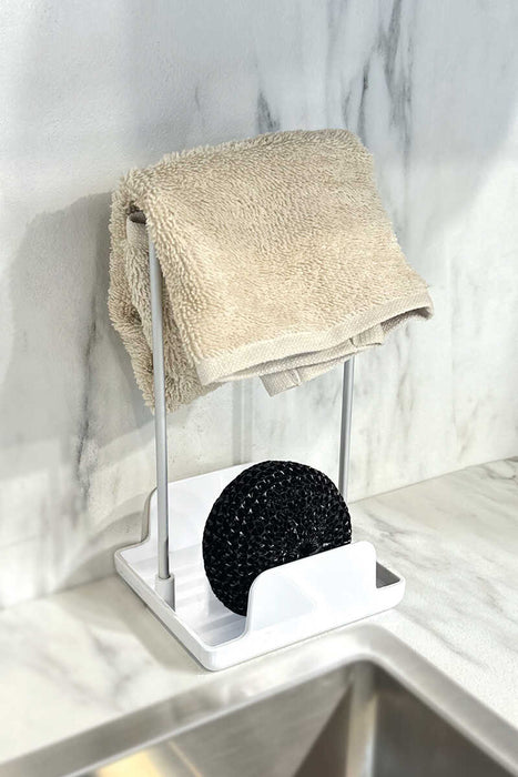 Küchen-Organizer Set 3-teilig – Abtropfgestell, Löffelablage & Schwammhalter, rostfrei, 33×43×15 cm