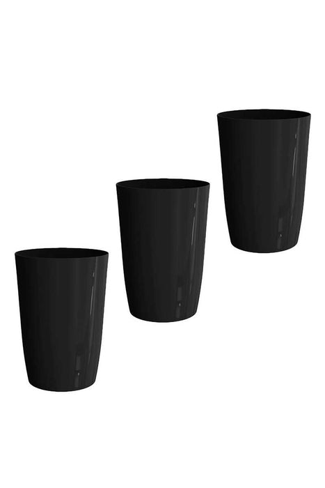 Papierkorb 3er Set, 6 L, Ø19 × 27 cm – offener Mehrzweck-Eimer für Bad, Büro & Kinderzimmer