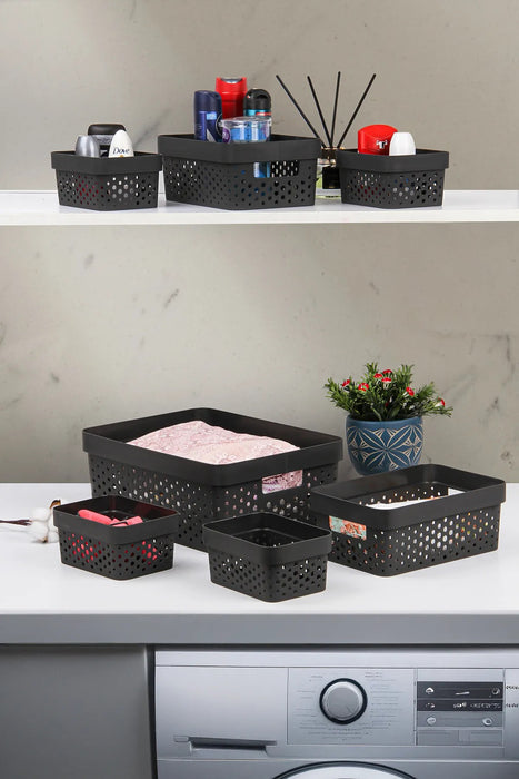 Aufbewahrungskörbe 7er Set aus Kunststoff – BPA-frei, stapelbar & nestbar, für Bad & Küche