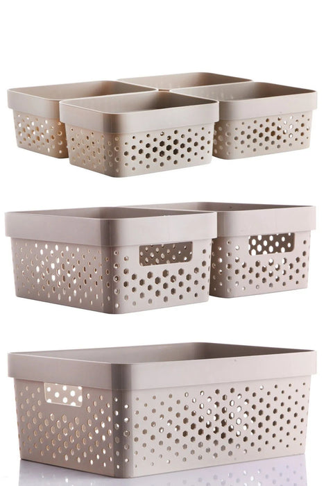 Aufbewahrungskörbe 7er Set aus Kunststoff – BPA-frei, stapelbar & nestbar, für Bad & Küche
