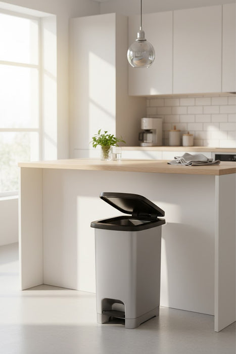punkto. Tretmülleimer 15 L im Slim-Design, BPA-frei – Anthrazit mit schwarzem Deckel
